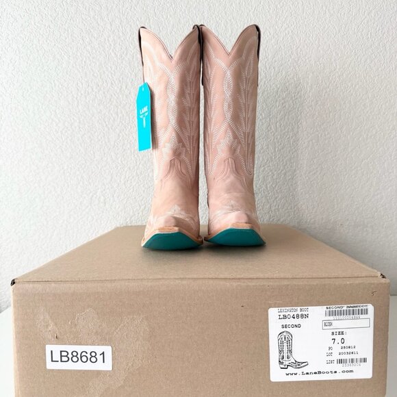 Lane LEXINGTON Womens Pink Cowboy Boots 7 Western Cowgirl Mid Calf Pointed Toe - Picture 10 of 11